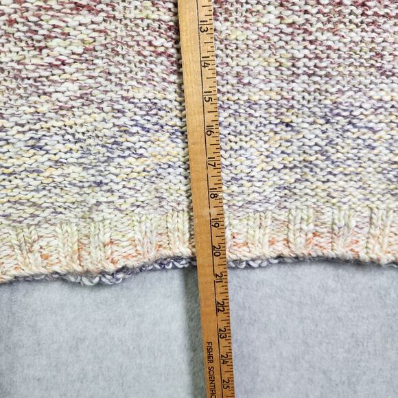 Abercrombie & Fitch Oversized Sweater Sz L Chunky Cable Knit Rainbow Ombre Boxy - Picture 12 of 12